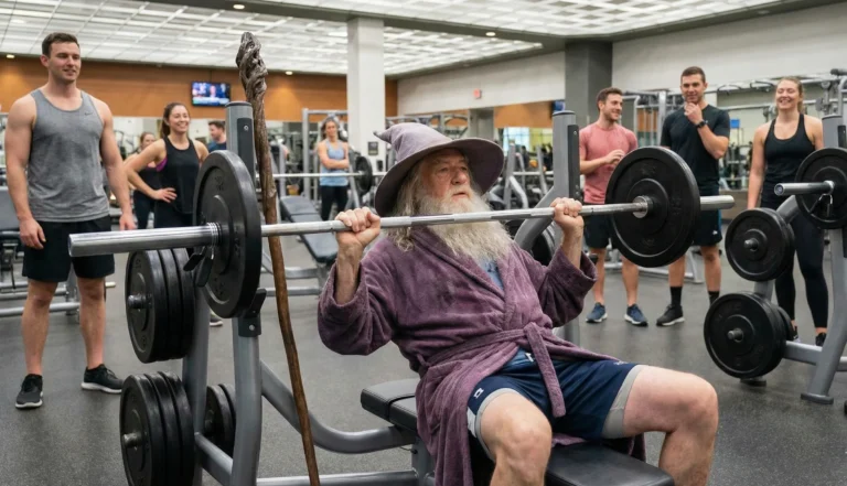 an wizard working out at gym