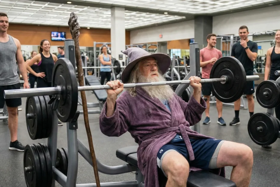 an wizard working out at gym