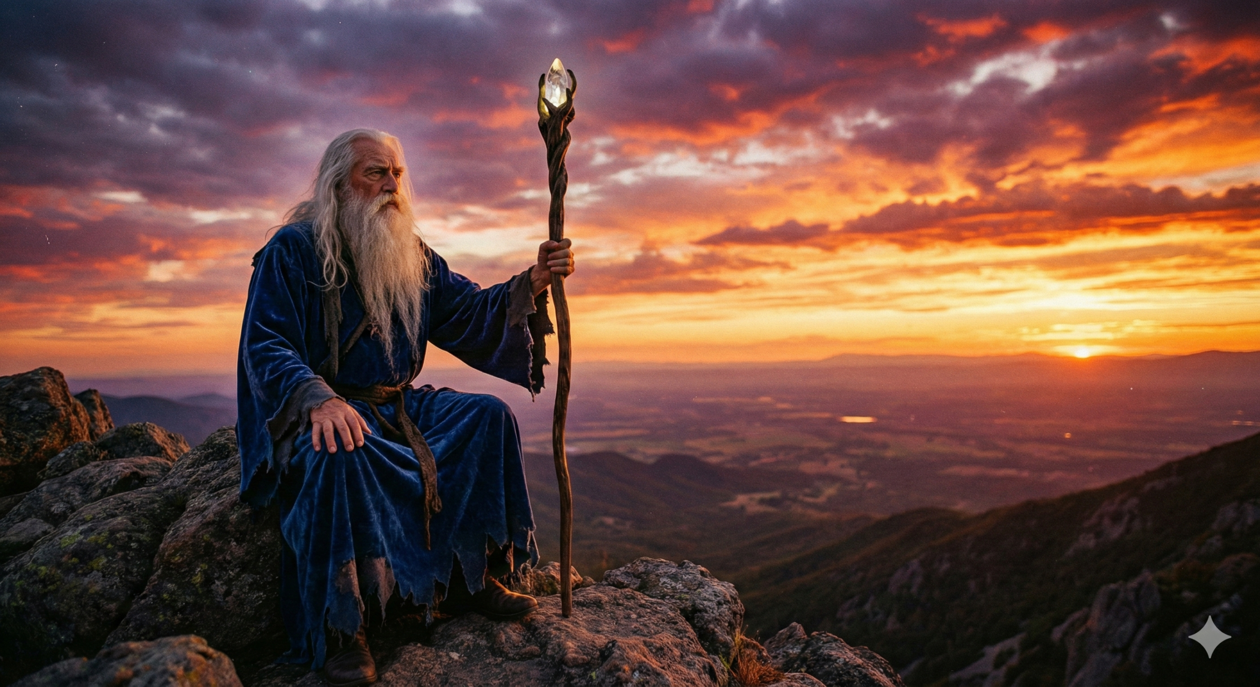 An wizard look ingthe sunset
